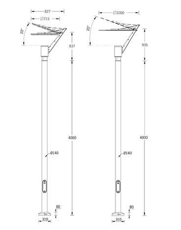 LGM SY-21093-W40-01 Venkovní sloupové svítidlo SYNDY LARGE 4m 39W 4000K 2787lm IP65 černá RAL9011 - LIGMAN (obrázek 4)