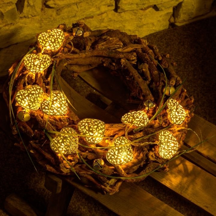 DecoLED DecoLED LED světelný řetěz, kovová srdce
