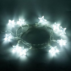 Obrázek pro produkt DECOLED LED světelný řetěz na baterie hvězdy, ledově bílá, 1,8 m 