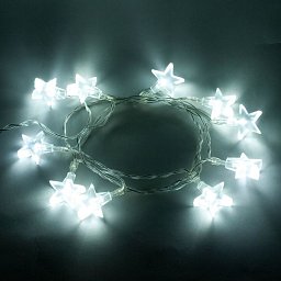 Obrázek pro produkt DECOLED LED světelný řetěz na baterie hvězdy, ledově bílá, 1,8 m 