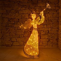 Obrázek pro produkt DECOLED Světelný vánoční anděl, 122 cm, teple bílá, 120 LED 
