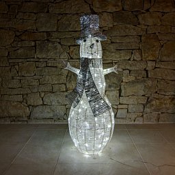 DecoLED Svítící LED sněhulák 107cm, ledově bílá Obrázek pro produkt DecoLED Svítící LED sněhulák 107cm, ledově bílá
