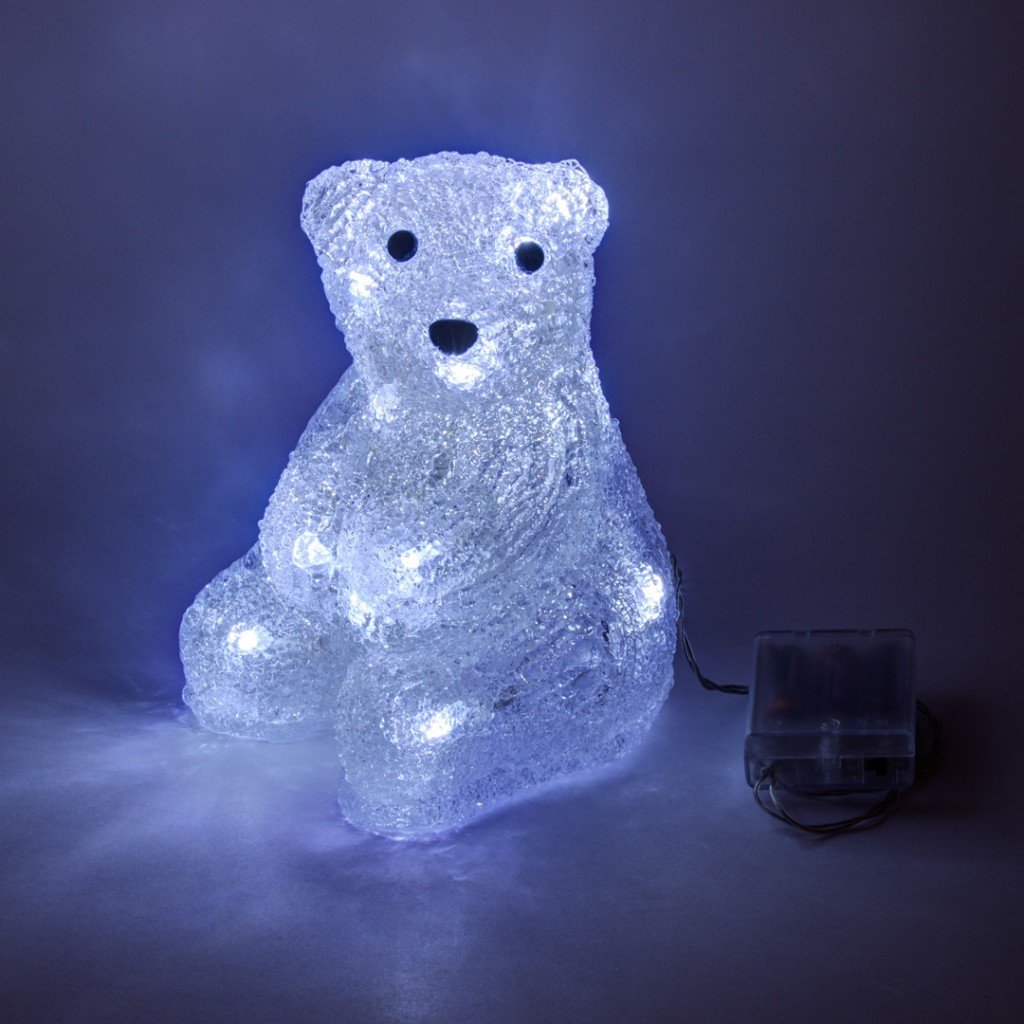 DLED 3DAB2 Sedící LED medvěd na baterie - 16 diod