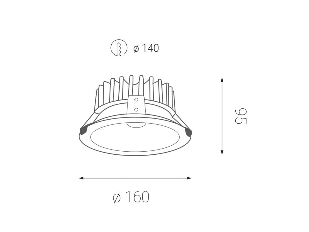 LED2 2041541 Svítidlo LED2 2041431 DWN PRO 160 20W ZÁPUSTNÉ BÍLÉ 4000K - LED2 Lighting (obrázek 6)