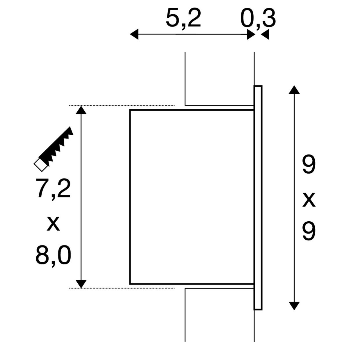 LA 1000575 FRAME LED 230V CURVE, LED nástěnné vestavné svítidlo, 2700K - BIG WHITE (SLV) (obrázek 6)