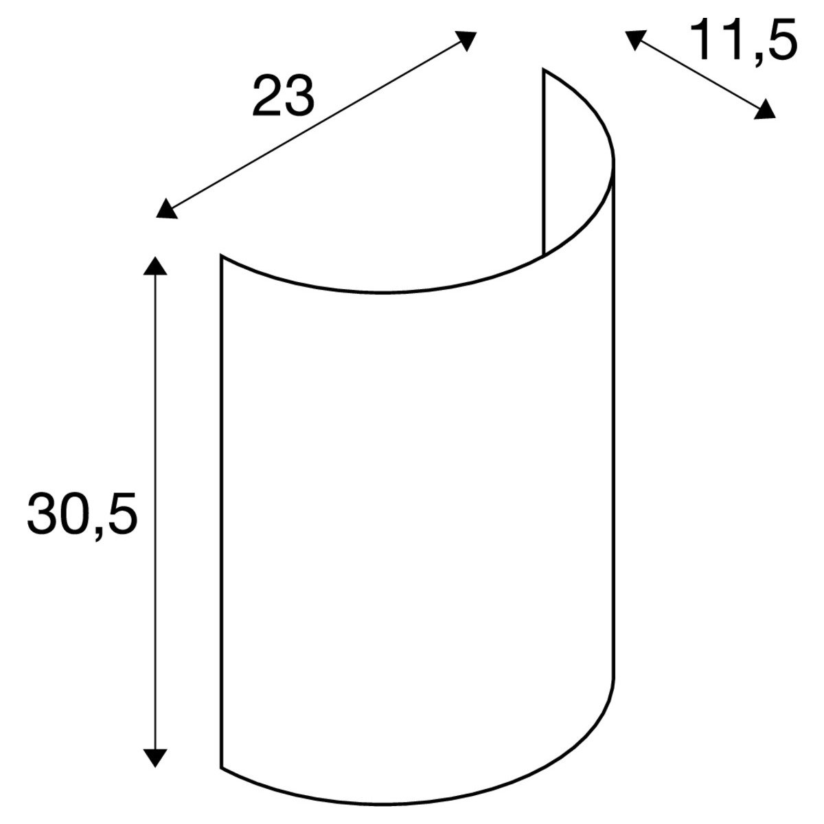 LA 1001273 FENDA, nástěnné stínidlo, polovina, černá - BIG WHITE (SLV) (obrázek 11)