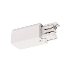 Obrázek pro produkt Napaječ pro vysokonapěťovou 3fázovou montážní kolejnici S-TRACK, země vpravo, dopravní bílá - BIG WHITE (SLV)