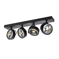 Obrázek pro produkt KALU CW, nástěnné a stropní nástavbové svítidlo, quad, QPAR111, černá, 4x75W - BIG WHITE (SLV)