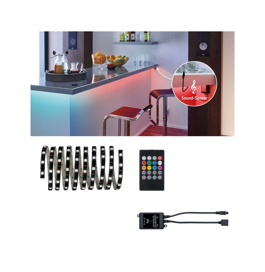 P 70956 YourLED Lights and Soa Comfort sada 3m RGB pro hudebně ovládaná změna barev - PAULMANN