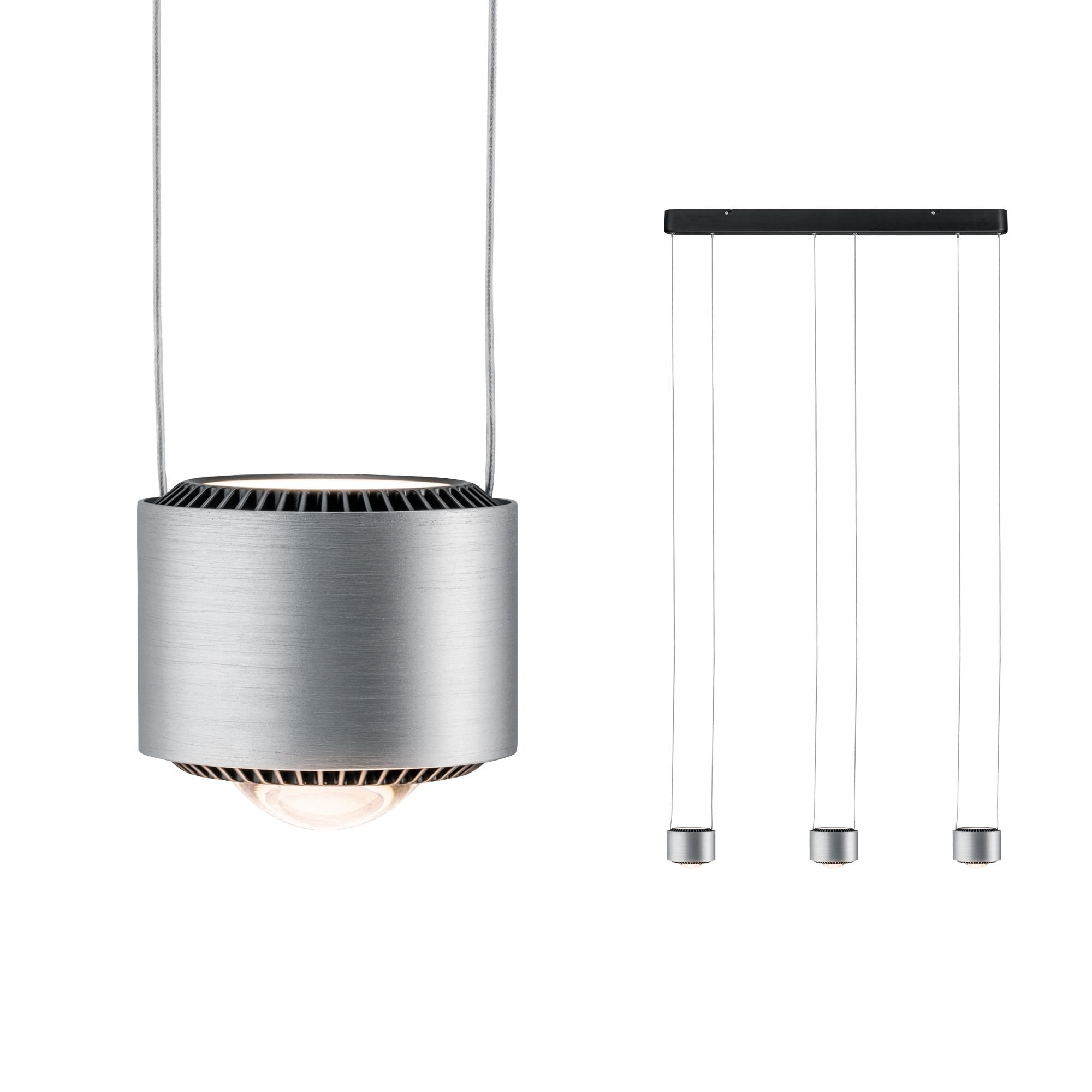 P 79720 LED závěsné svítidlo Aldan 3-ramenné 3x9W černá/hliník kartáčovaný stmívatelné - PAULMANN