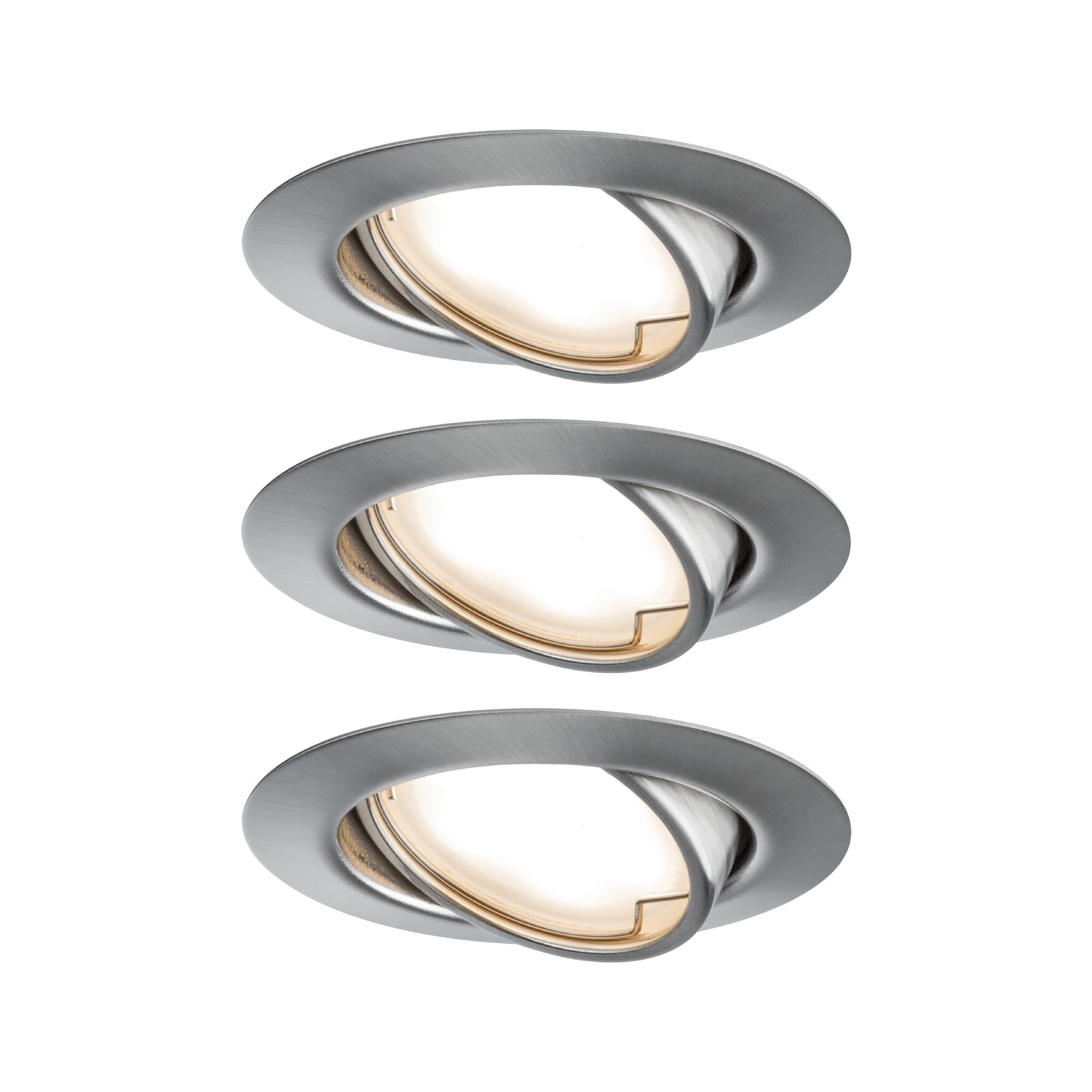 Levně P 93421 Vestavné svítidlo LED Base kruhové 3x5W kov kartáčovaný nastavitelné - PAULMANN