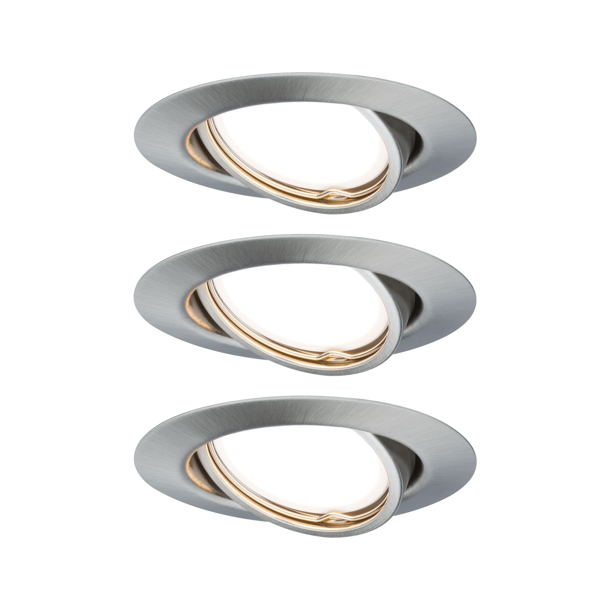 P 93425 Vestavné svítidlo LED Base kruhové 3x5W kov kartáčovaný nastavitelné 3-krokové-stmívatelné - PAULMANN