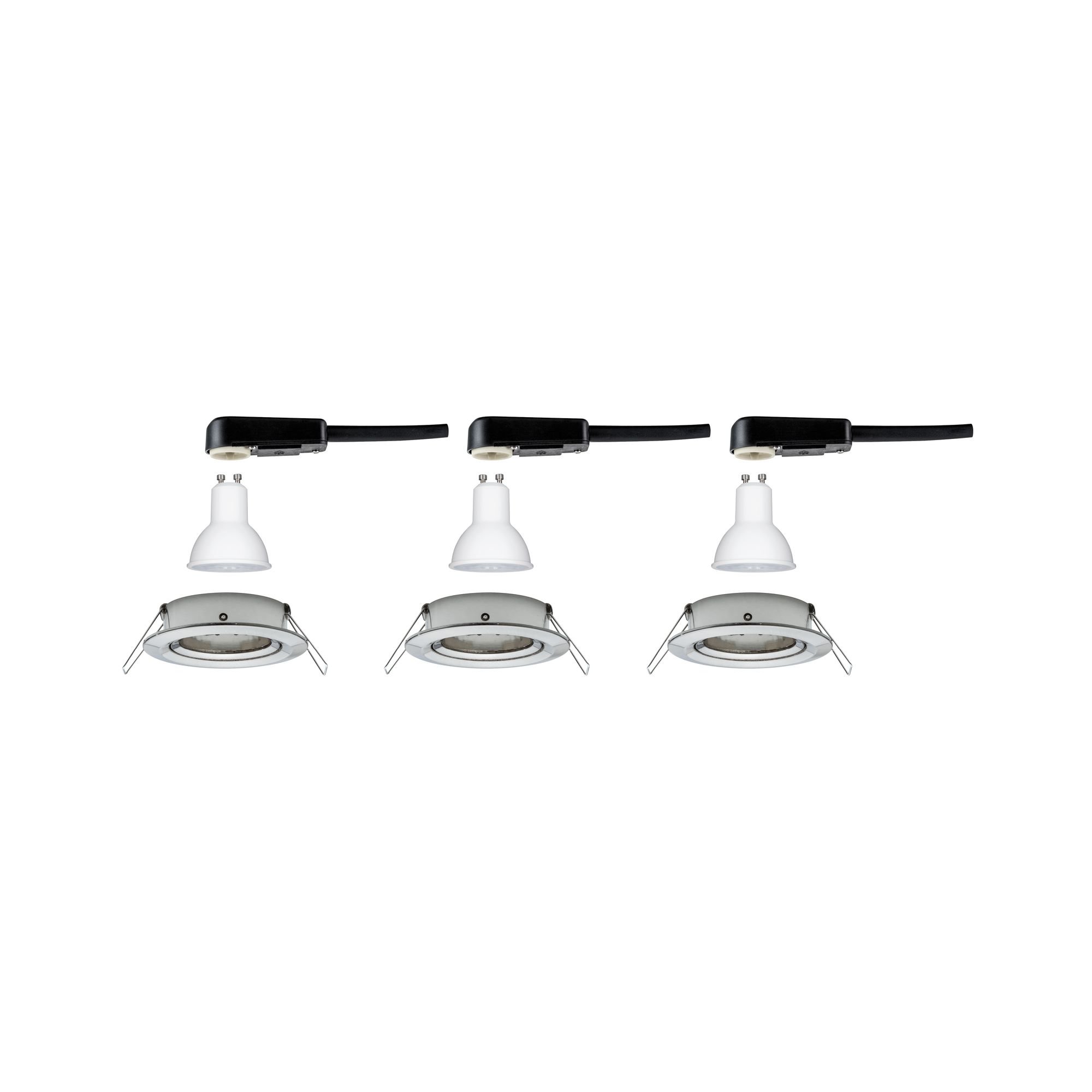 P 93429 Vestavné svítidlo LED Nova kruhové 3x6,5W GU10 kov kartáčovaný nastavitelné - PAULMANN (obrázek 3)
