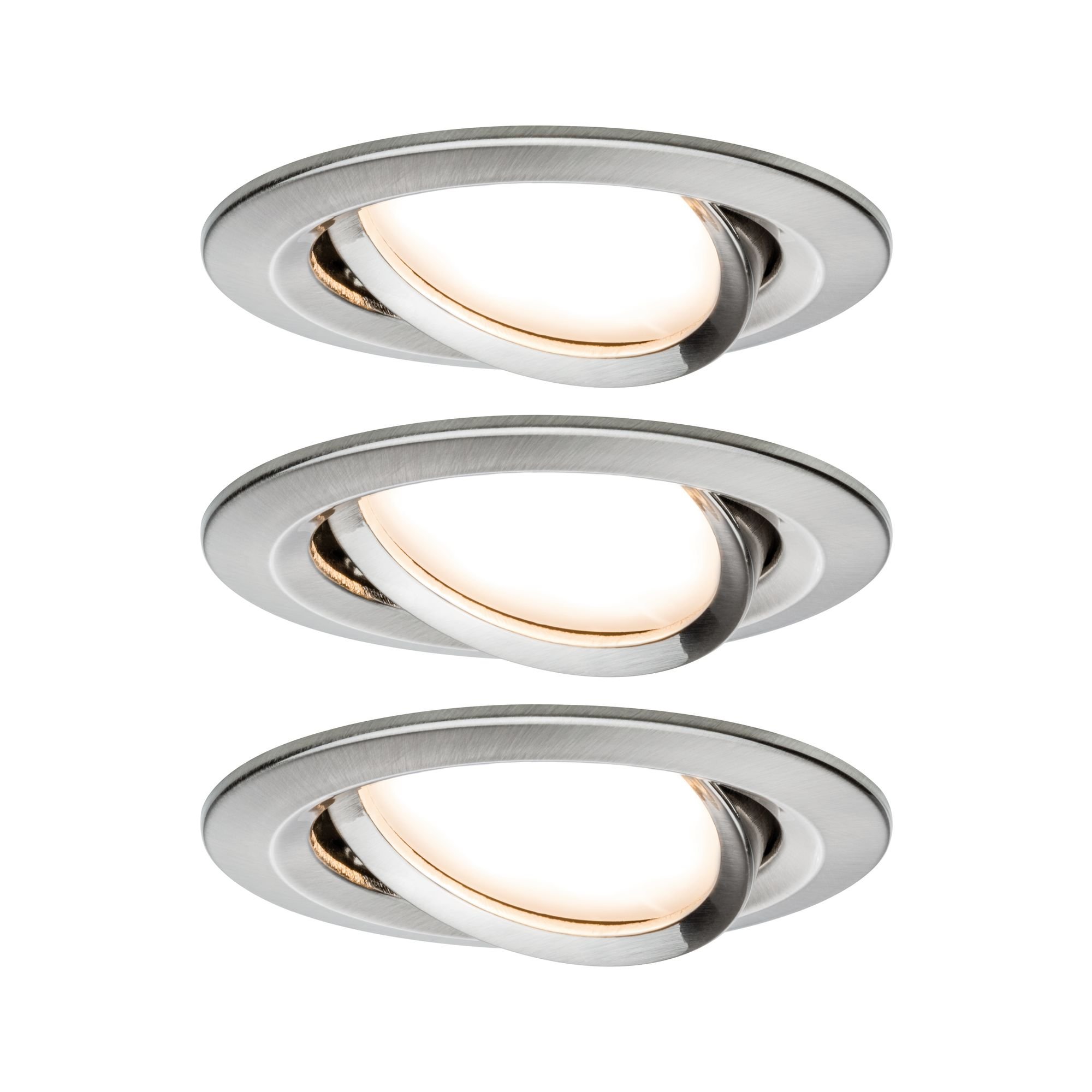 Levně P 93447 Vestavné svítidlo LED Nova kruhové 3x6,5W kov kartáčovaný nastavitelné - PAULMANN