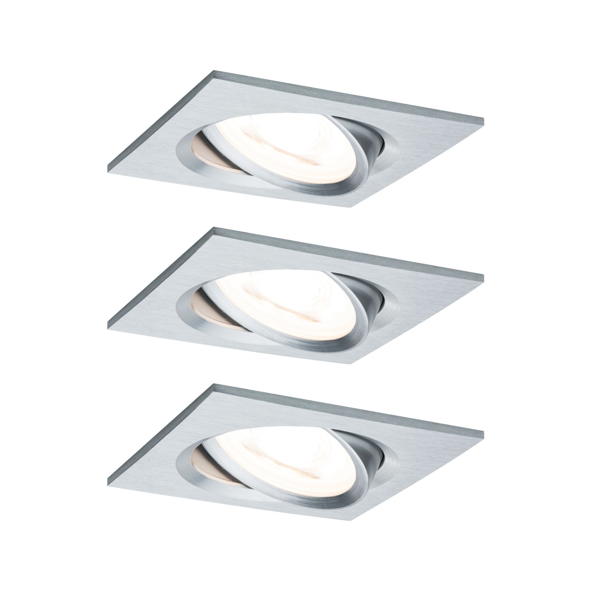 P 93456 Vestavné svítidlo LED Nova hranaté 3x6,5W hliník broušený nastavitelné - PAULMANN