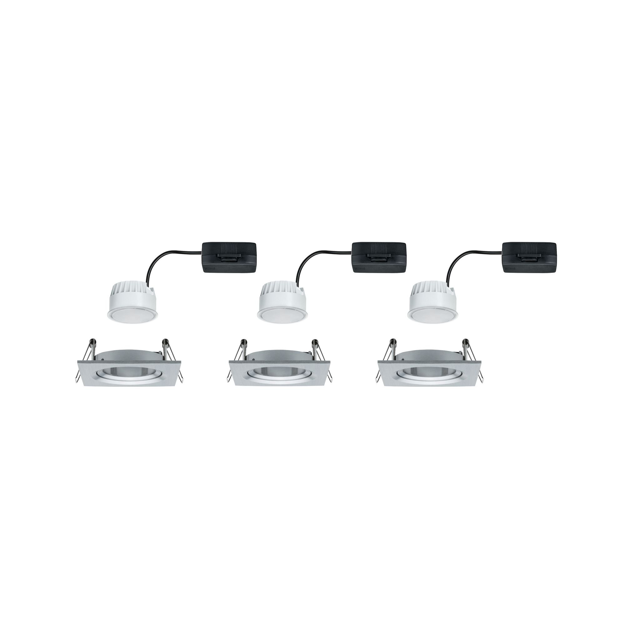 P 93456 Vestavné svítidlo LED Nova hranaté 3x6,5W hliník broušený nastavitelné - PAULMANN (obrázek 3)