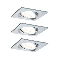 Obrázek pro produkt Vestavné svítidlo LED Nova hranaté 3x6,5W hliník broušený nastavitelné - PAULMANN