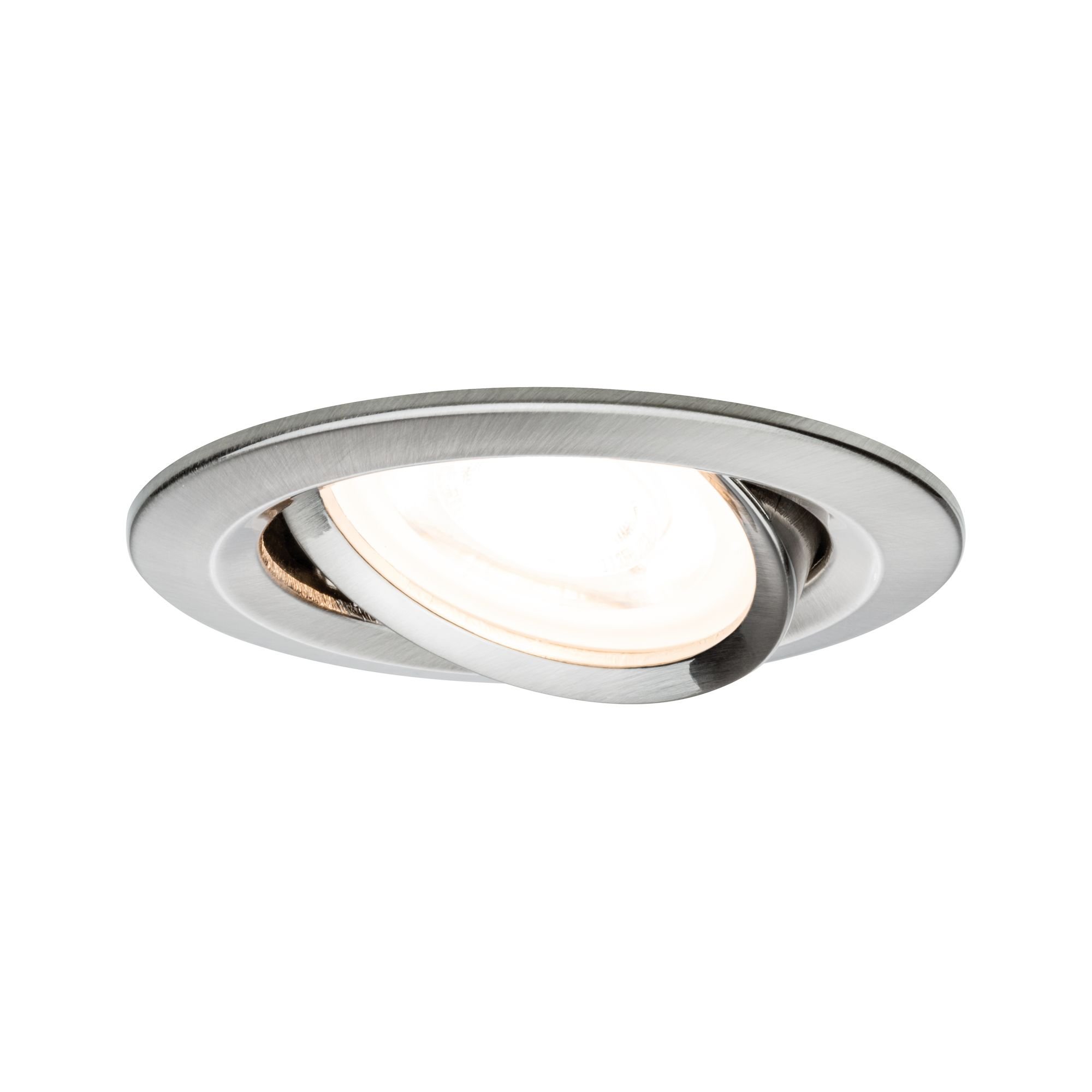 P 93464 Vestavné svítidlo LED Nova kruhové 1x6,5W GU10 kov kartáčovaný nastavitelné 3-krokové-stmívatelné - PAULMANN