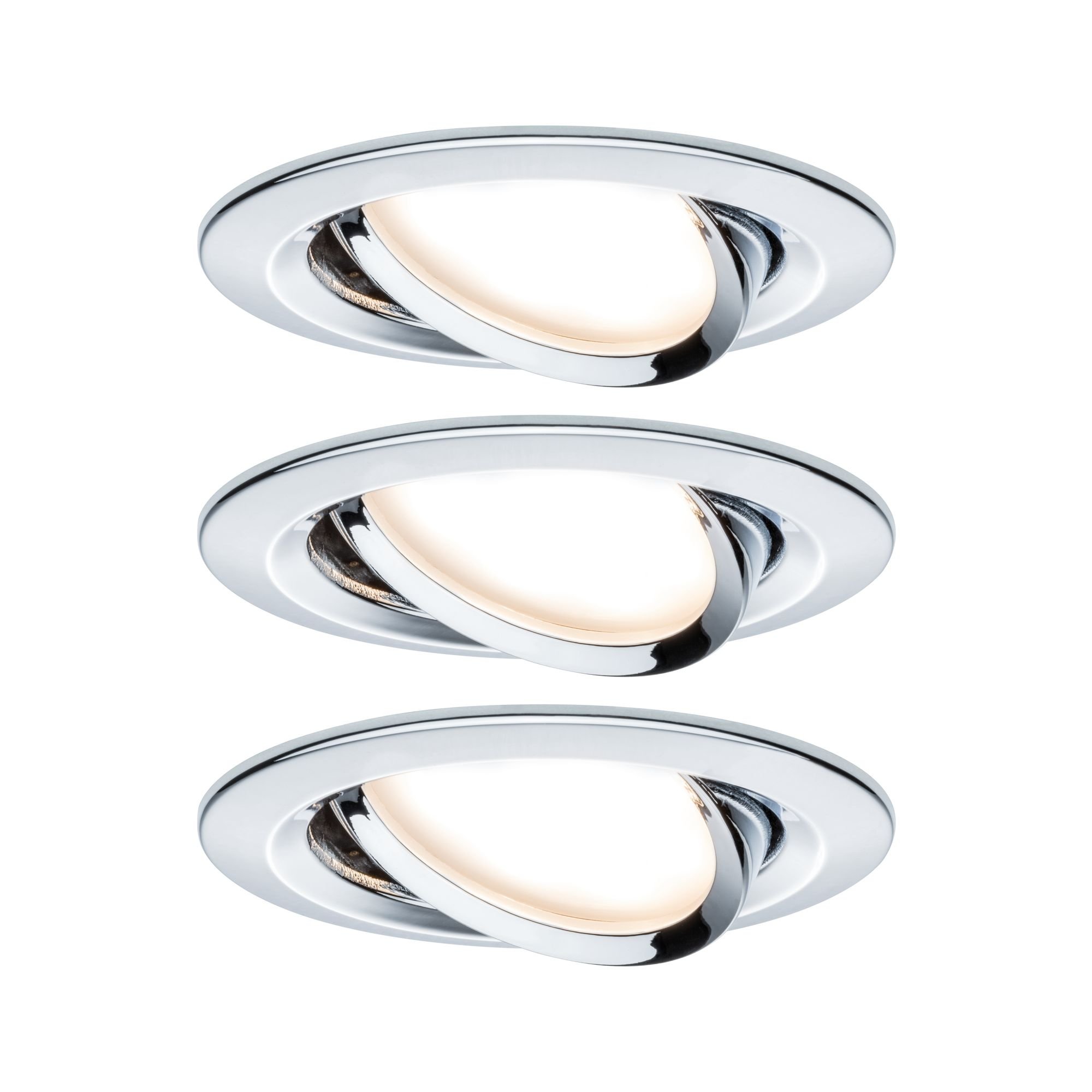 P 93470 Vestavné svítidlo LED Nova kruhové 3x6,5W GU10 chrom nastavitelné 3-krokové-stmívatelné - PAULMANN