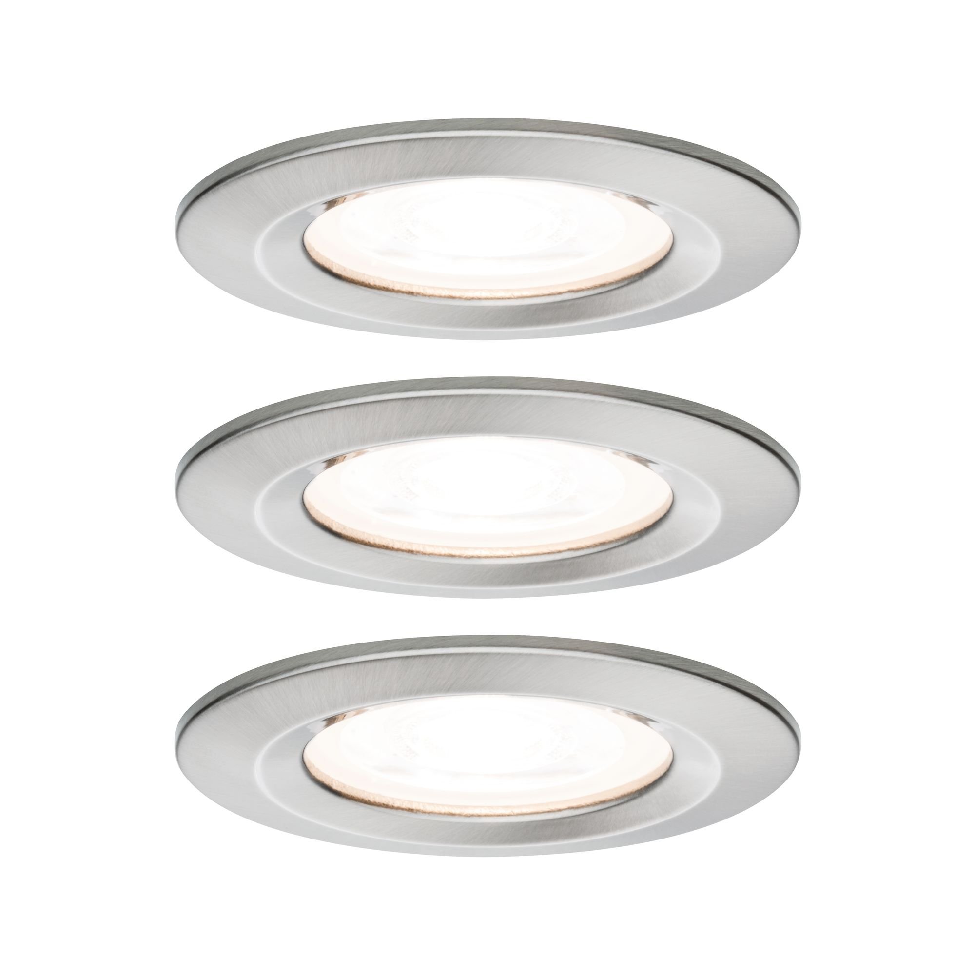 P 93476 Vestavné svítidlo LED Nova kruhové 3x6,5W GU10 kov kartáčovaný nevýklopné 3-krokové-stmívatelné - PAULMANN