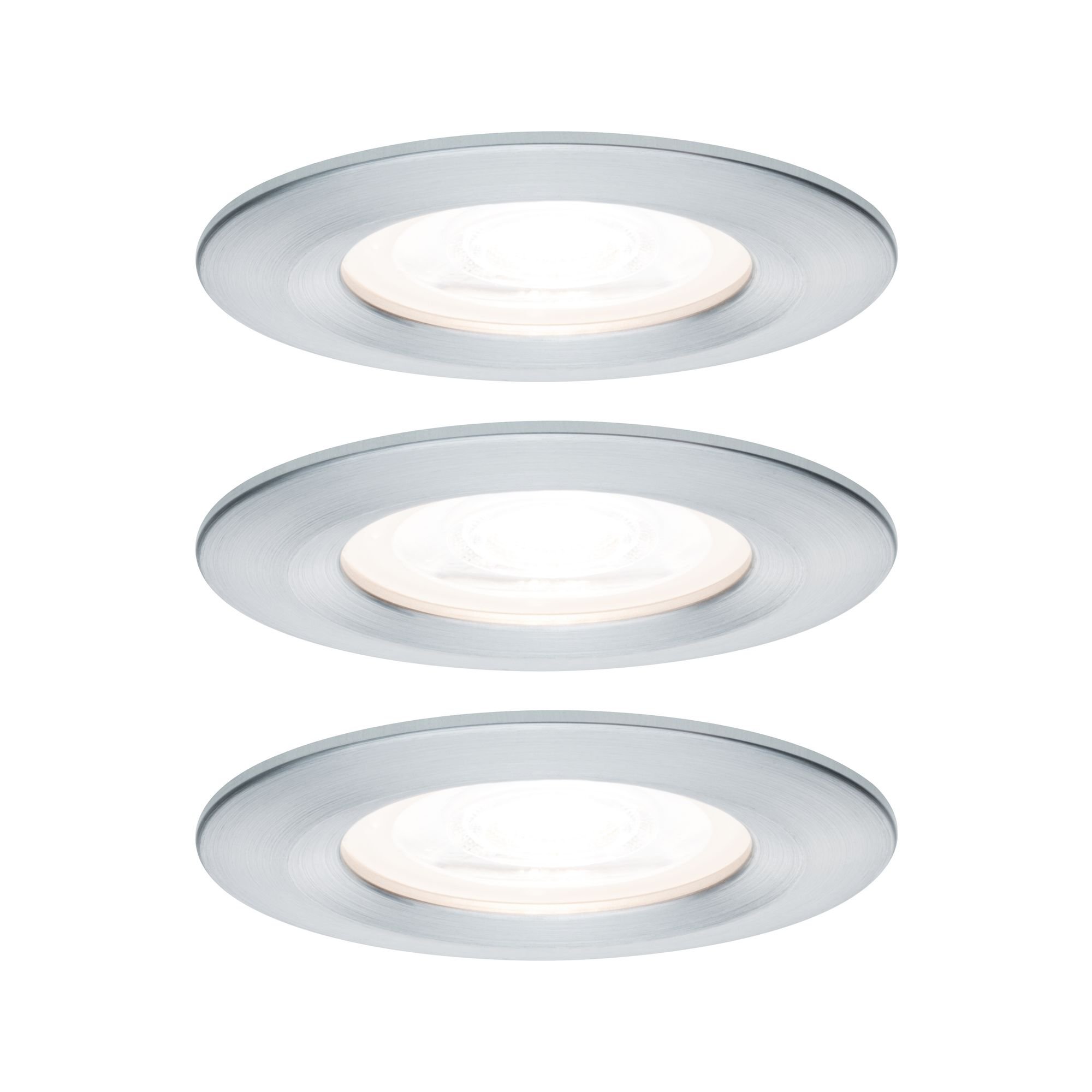 P 93480 Vestavné svítidlo LED Nova kruhové 3x6,5W GU10 hliník broušený nevýklopné 3-krokové-stmívatelné - PAULMANN