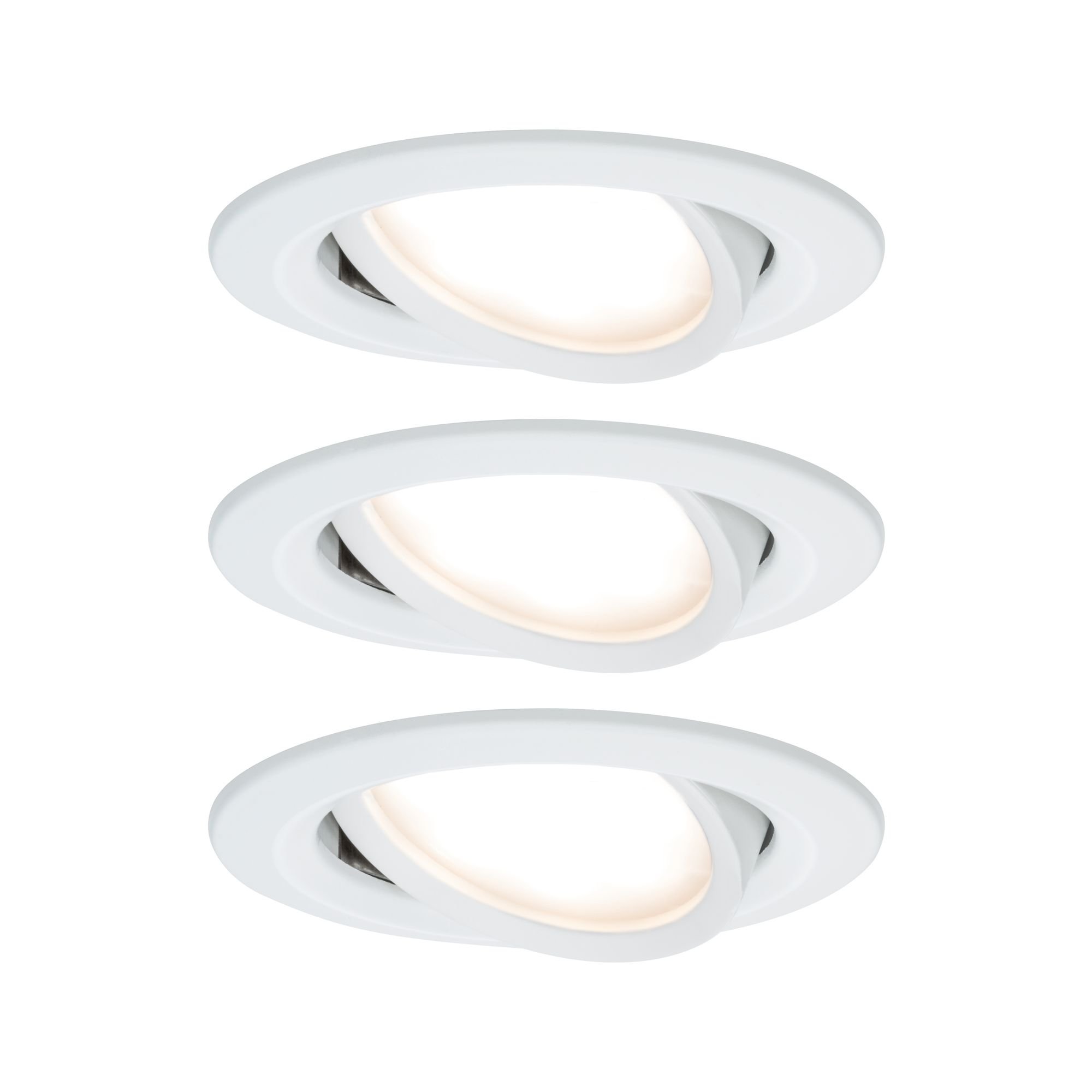 P 93485 Vestavné svítidlo LED Nova kruhové 3x6,5W bílá mat nastavitelné 3-krokové-stmívatelné - PAULMANN