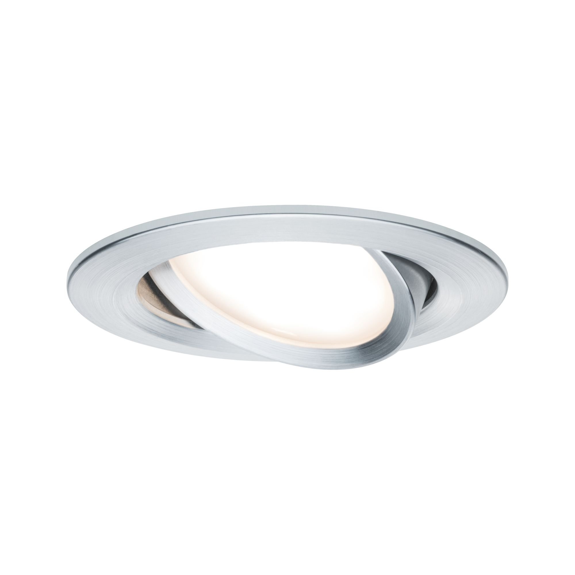P 93486 Vestavné svítidlo LED Nova kruhové 1x6,5W hliník broušený nastavitelné 3-krokové-stmívatelné - PAULMANN
