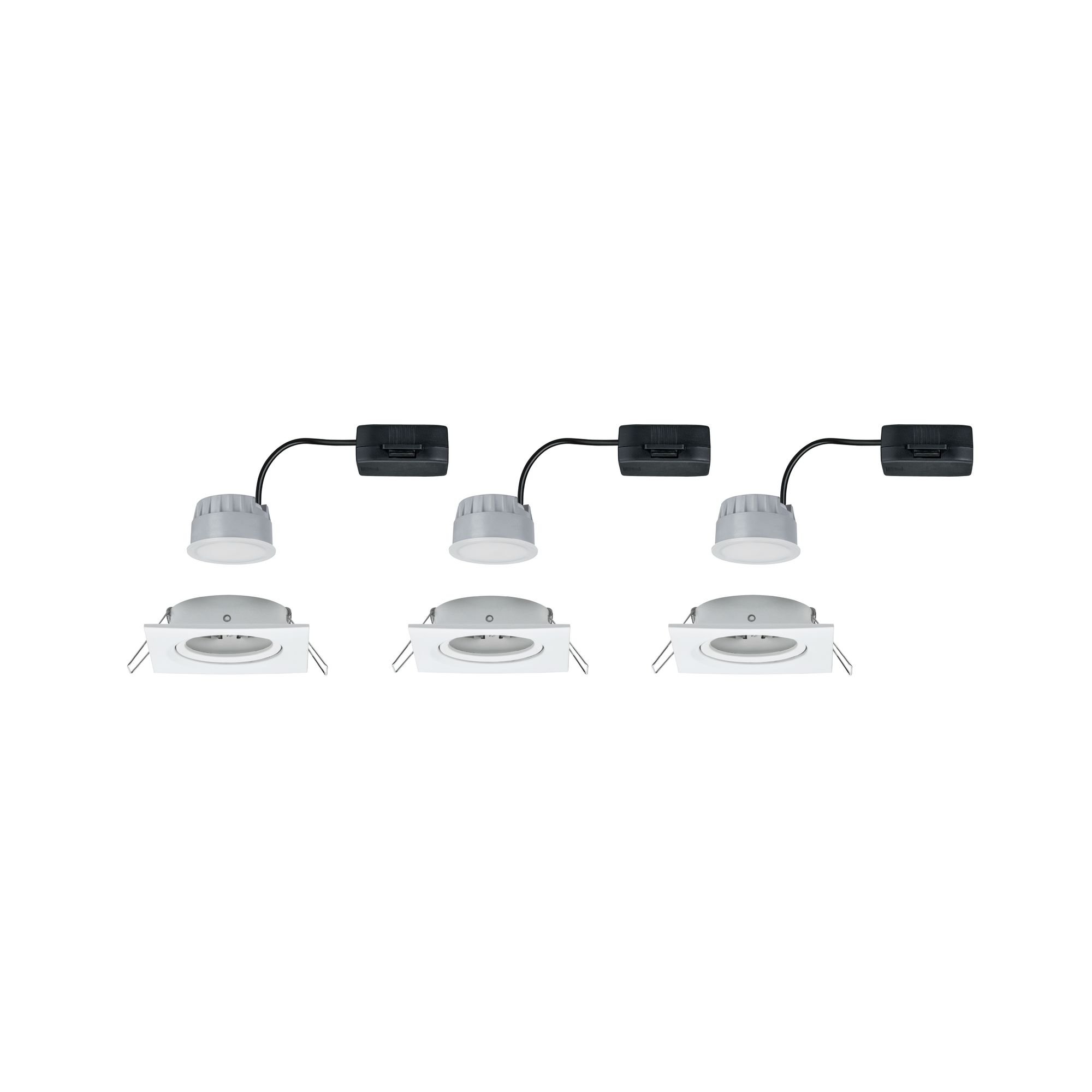 P 93490 Vestavné svítidlo LED Nova hranaté 3x6,5W bílá mat nastavitelné 3-krokové-stmívatelné - PAULMANN (obrázek 3)