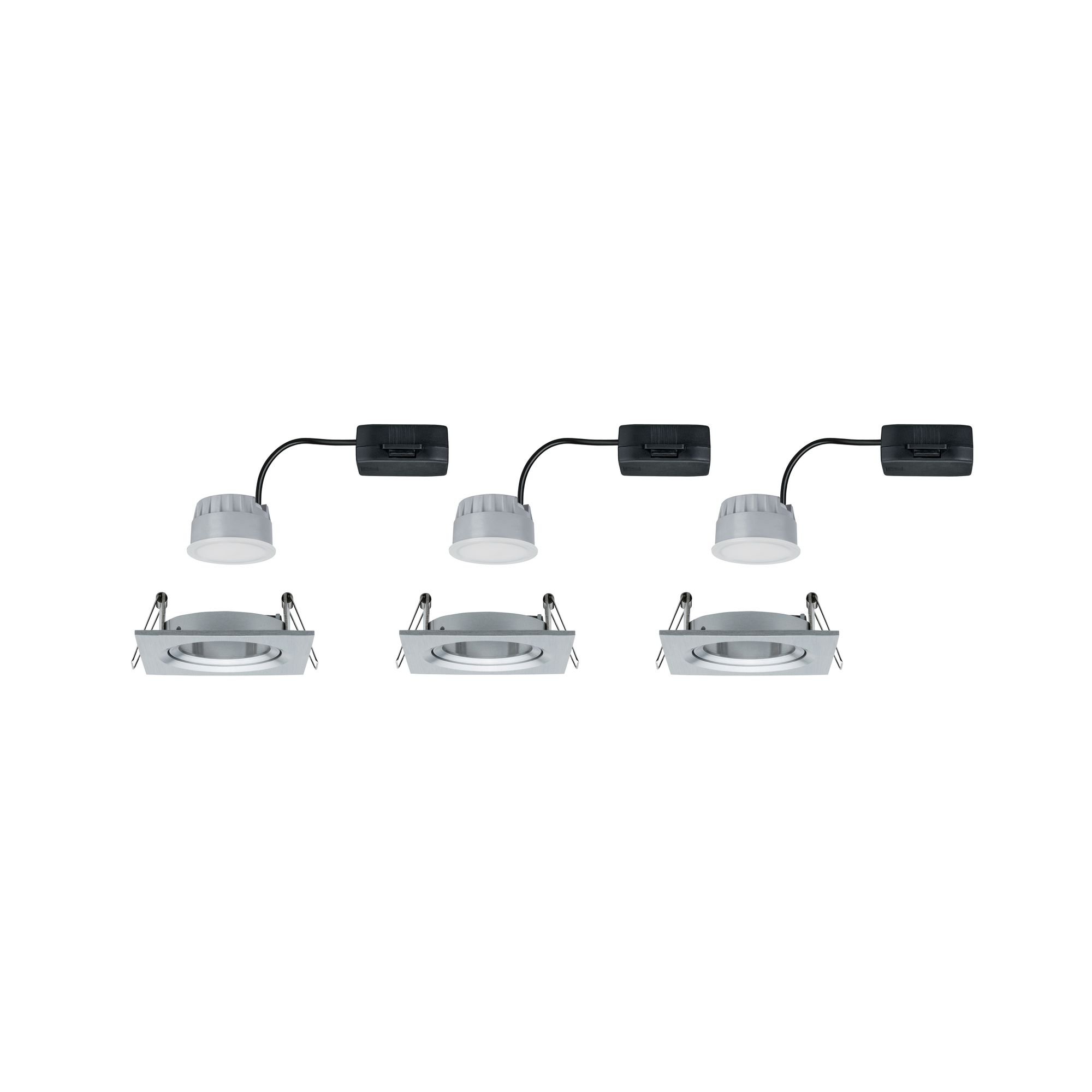P 93492 Vestavné svítidlo LED Nova hranaté 3x6,5W hliník broušený nastavitelné 3-krokové-stmívatelné - PAULMANN (obrázek 3)