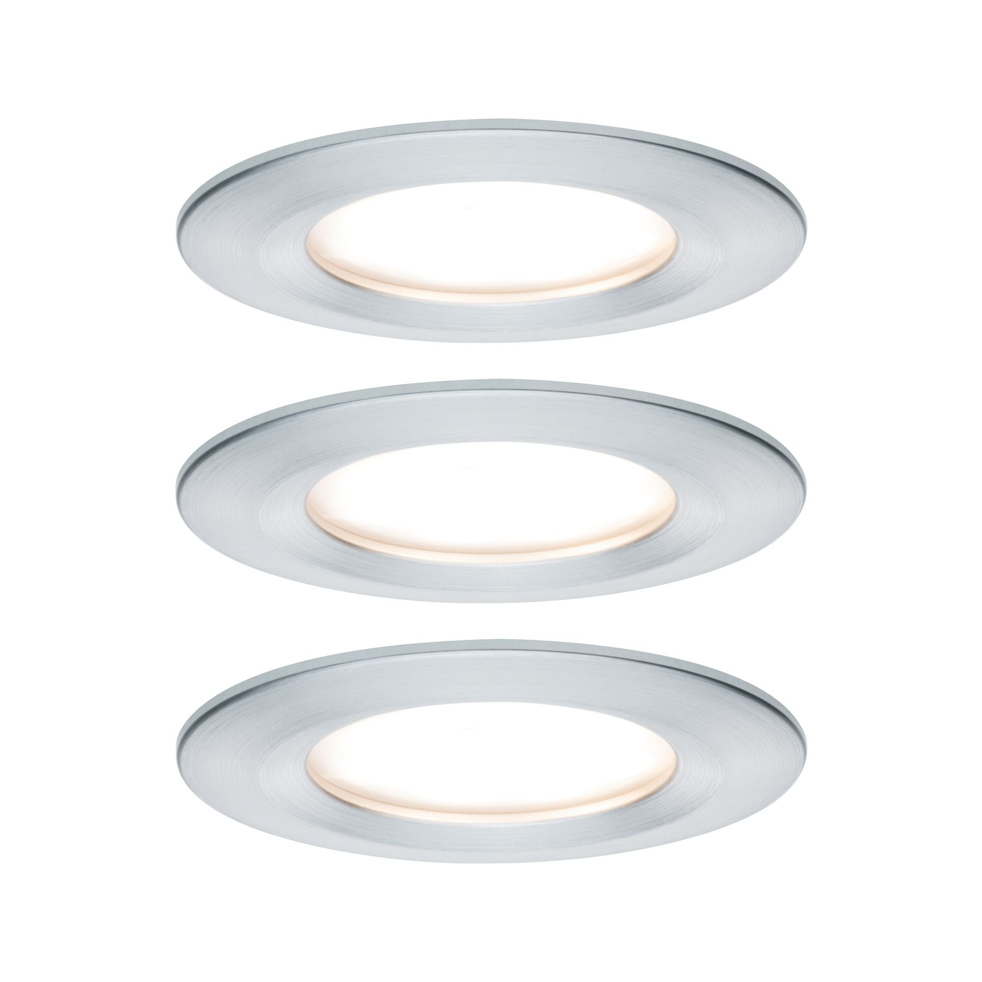 P 93498 Vestavné svítidlo LED Nova kruhové 3x6,5W hliník broušený nevýklopné 3-krokové-stmívatelné - PAULMANN