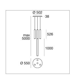 LL 8841 Závěsné svítidlo Tu-V_4 LED 93W CRI90 DALI PUSH 3000K 11655lm bílé - LINEA LIGHT (obrázek 2)
