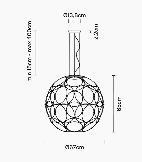 FAB F30A0101 Závěsné svítidlo GIRO 67cm LED 17W 1850lm 3000K bílé - FABBIAN (obrázek 3)