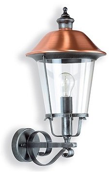 Levně LND 360A00G Nástěnné venkovní svítidlo Augusta E27 100W 230V černá + měď - LANDA Lighting