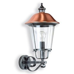 Obrázek pro produkt Nástěnné venkovní svítidlo Augusta E27 100W 230V černá + měď - LANDA Lighting