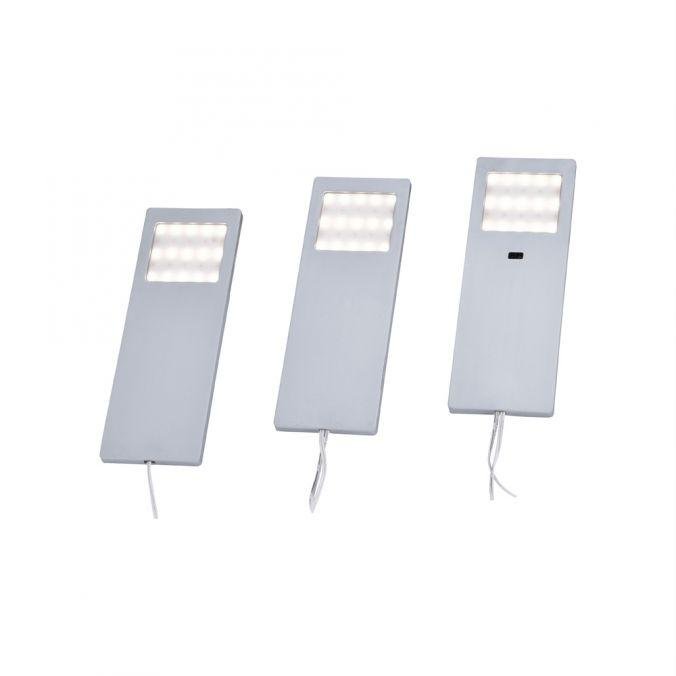 PN 1121-95-3 HELENA LED skříňková svítidla sada 3ks, hranaté, hliník 3000K - PAUL NEUHAUS