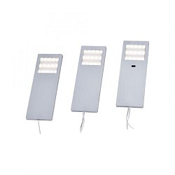 Obrázek pro produkt HELENA LED skříňková svítidla sada 3ks, hranaté, hliník 3000K - PAUL NEUHAUS