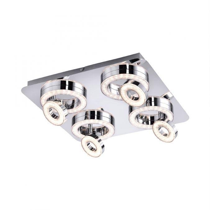 LD 14522-17 TIM LED stropní svítidlo, chrom, 4-ramenné, design 3000K - LEUCHTEN DIREKT / JUST LIGHT