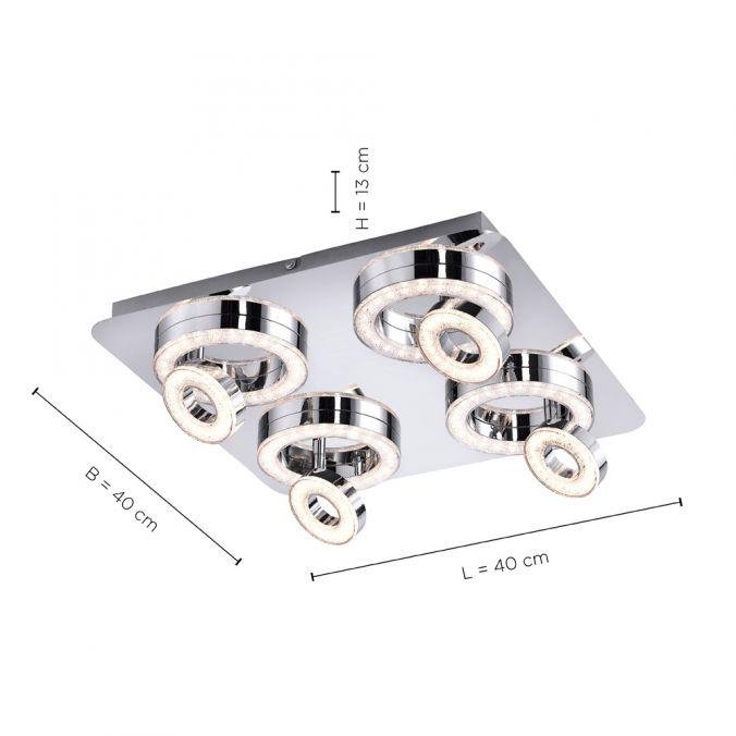 LD 14522-17 TIM LED stropní svítidlo, chrom, 4-ramenné, design 3000K - LEUCHTEN DIREKT / JUST LIGHT (obrázek 4)