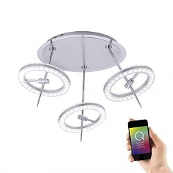 Obrázek pro produkt Q-AMY stropní svítidlo Smart-Home s měnitelnou teplotou chromatičnosti a dálkový ovladač vč. stmívání s pamětí ZigBee 2700-5000K - PAUL NEUHAUS