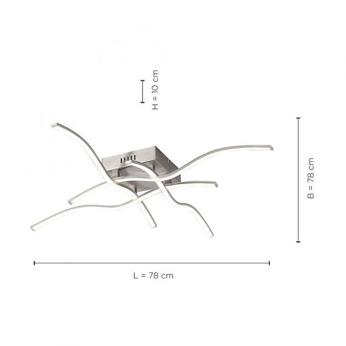 LD 15132-55 WAVE LED stropní svítidlo, ocel, 4-ramenné, modern 3000K - LEUCHTEN DIREKT / JUST LIGHT (obrázek 3)