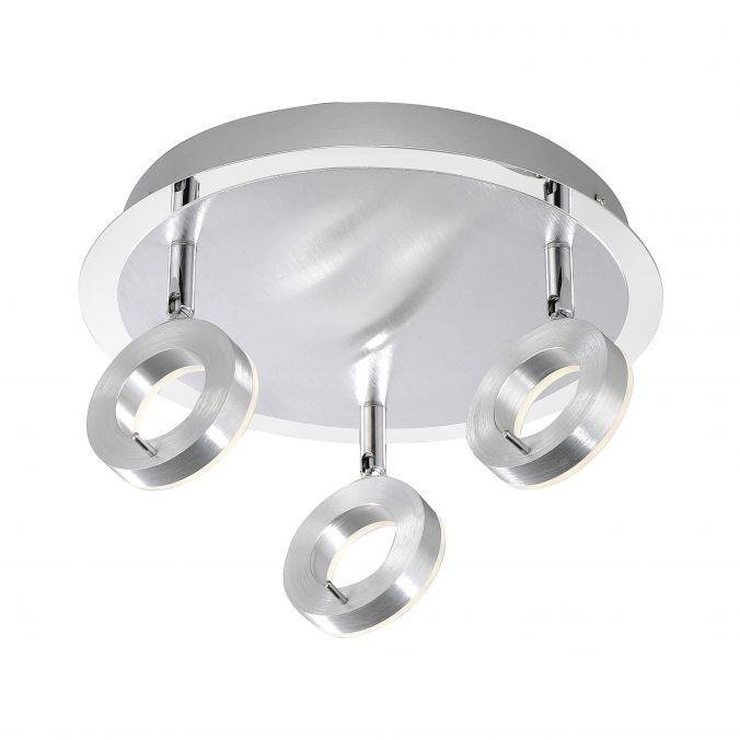 PN 6788-96 SILEDA LED stropní bodové svítidlo, 3-ramenné, kruhové, matný hliník 3000K - PAUL NEUHAUS