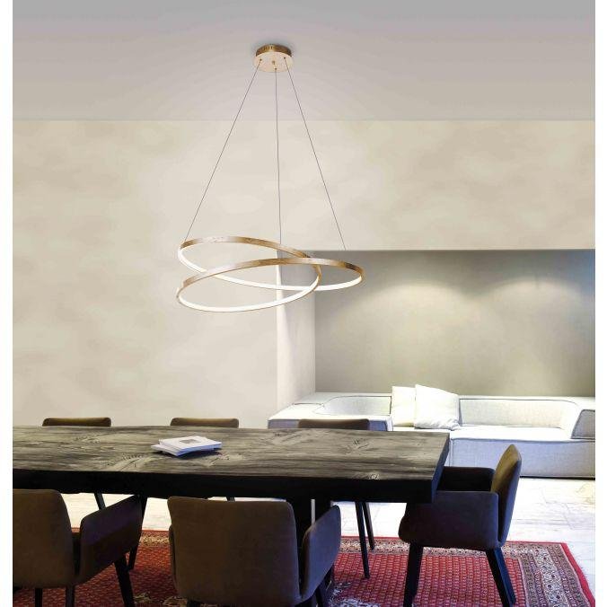 PN 2474-12 ROMAN LED závěsné svítidlo, kruhové, imitace plátkového zlata, design SimplyDim 3000K - PAUL NEUHAUS (obrázek 2)