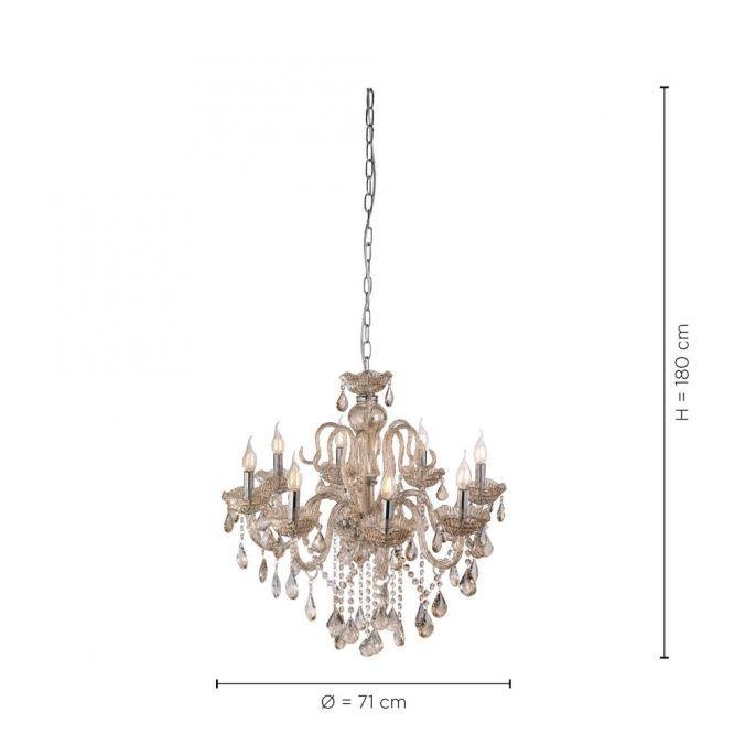 PN 3081-97 GRACIA Křišťálový lustr, šampaň, 8-ramenné - PAUL NEUHAUS (obrázek 4)