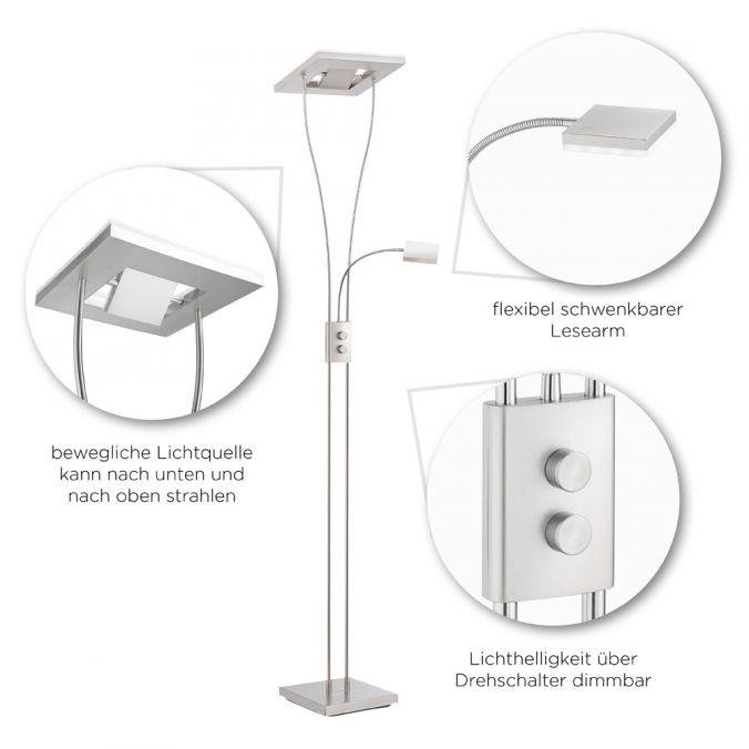 LD 11780-55 HELIA LED stojací lampa se čtecím ramenem, ocel, modern RGB+3000K - LEUCHTEN DIREKT / JUST LIGHT (obrázek 3)