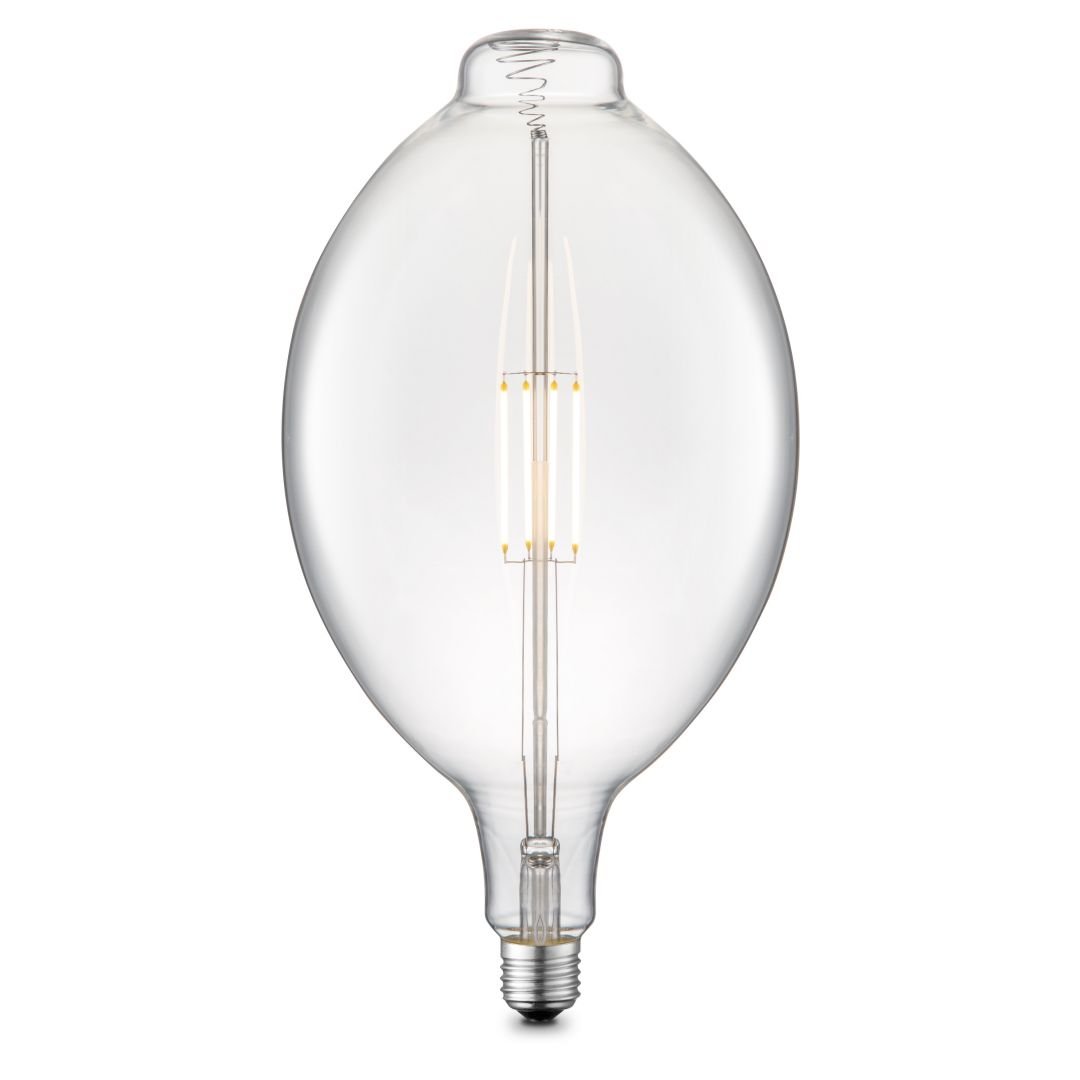 Leuchten Direkt Filam. LED žárovka E27, 420 lm, 2700 K, 4W, čiré sklo, pr. 18 cm