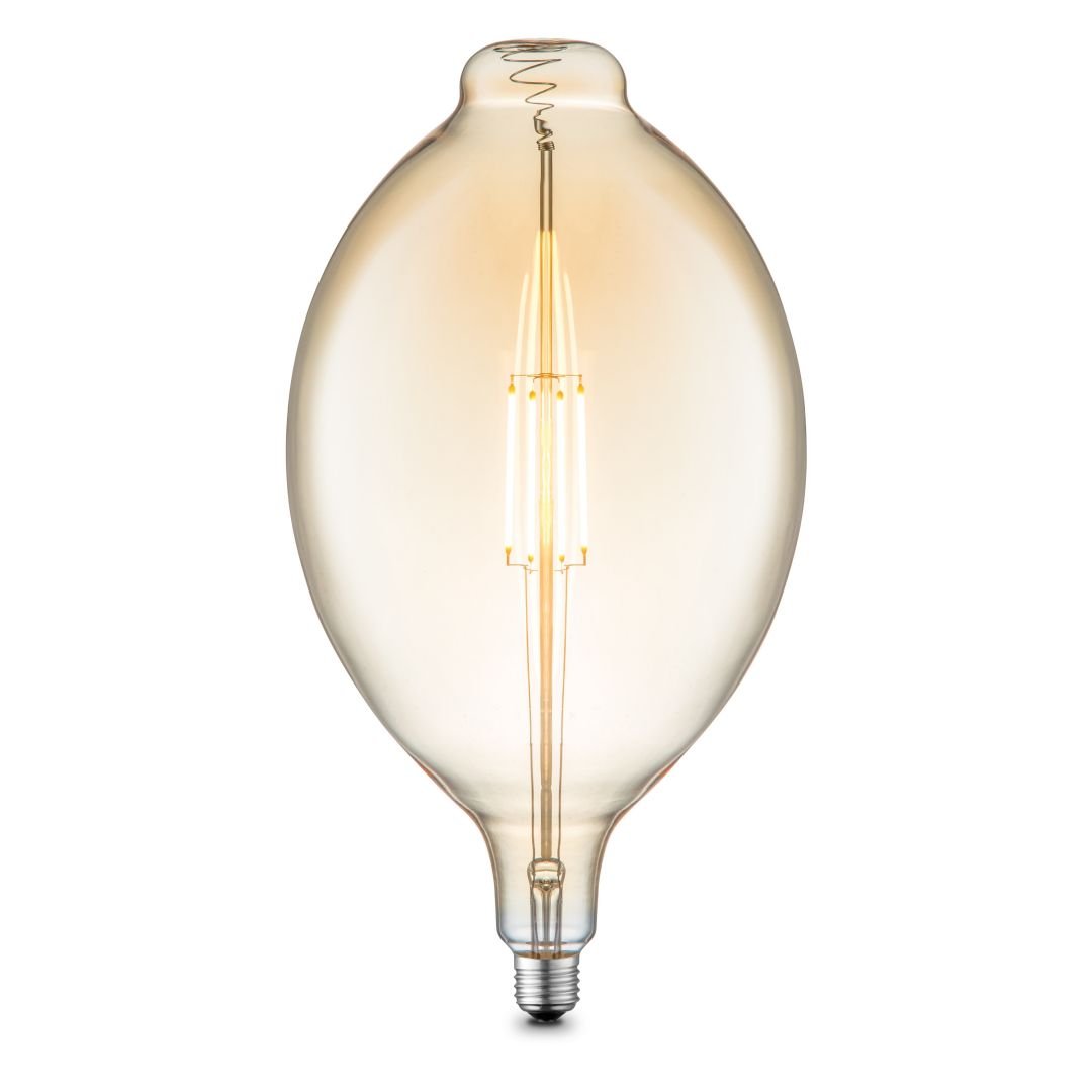 Leuchten Direkt Filam. LED žárovka E27, 420lm, 2700K, 4W, jan. sklo, pr. 18 cm