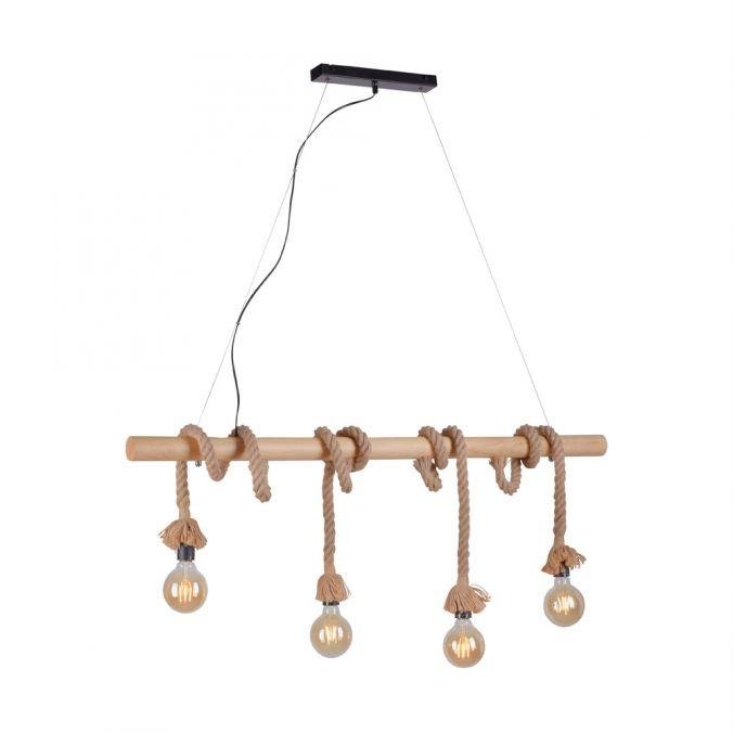 LD 15483-18 ROPE Závěsné svítidlo, 4-ramenné, rustikální, námořnické, retro - LEUCHTEN DIREKT / JUST LIGHT