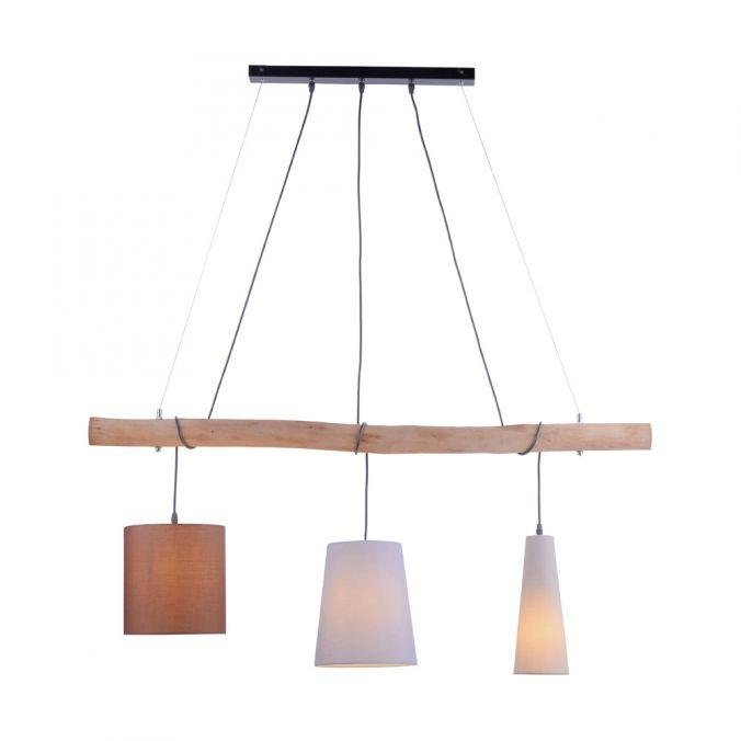 LD 15460-23 DAMIAN Závěsné svítidlo, dřevo, 3-ramenné, moderní - LEUCHTEN DIREKT / JUST LIGHT