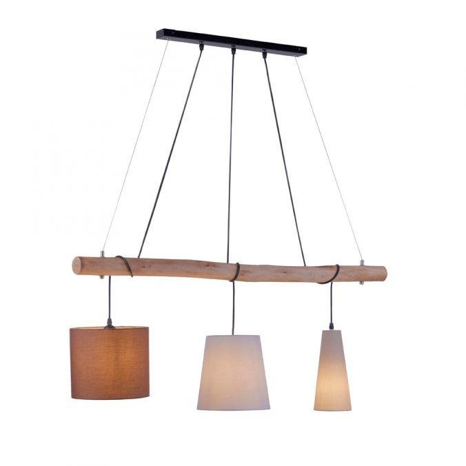 LD 15460-23 DAMIAN Závěsné svítidlo, dřevo, 3-ramenné, moderní - LEUCHTEN DIREKT / JUST LIGHT (obrázek 2)