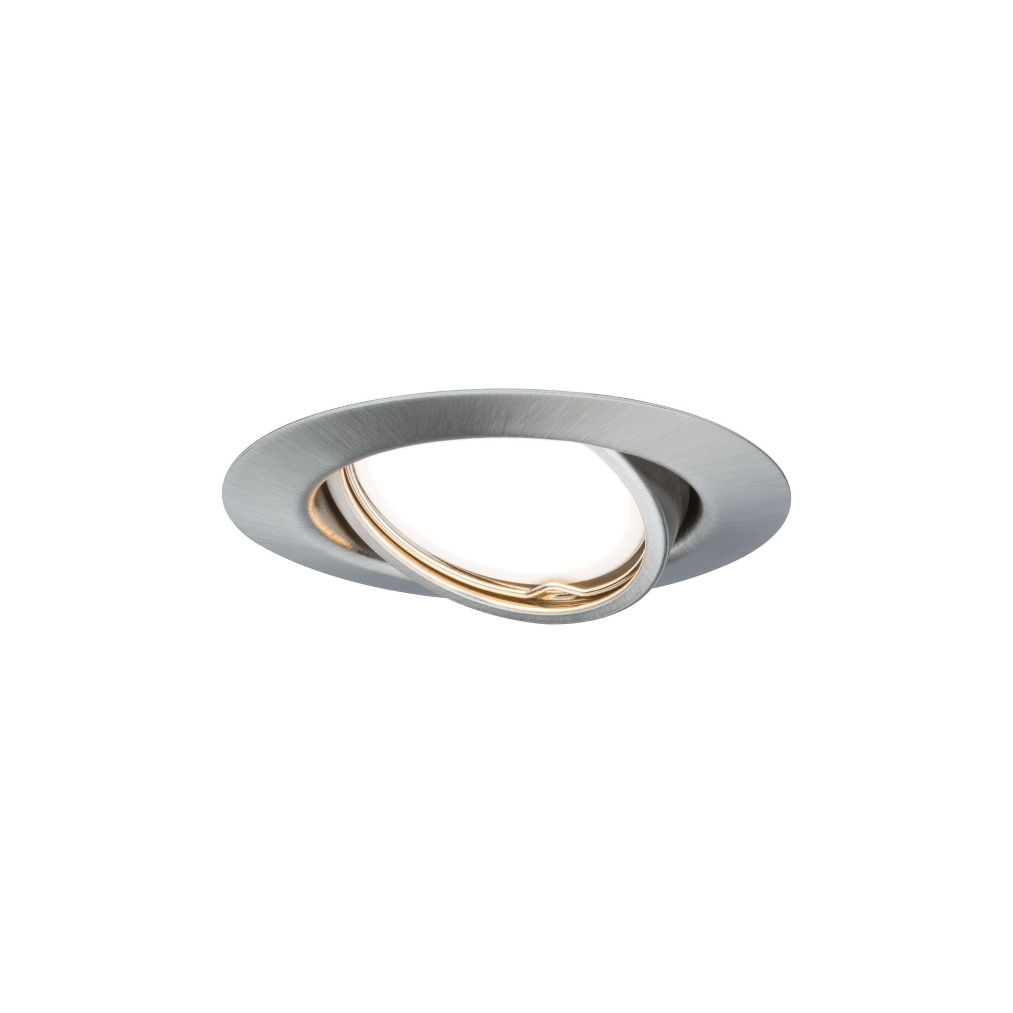 P 93412 Vestavné svítidlo LED Base kruhové 1x5W GU10 kov kartáčovaný výklopné - PAULMANN